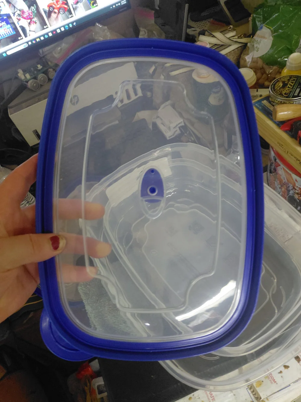 4-piece Kroger BPA-Free Durable Plastic Food Storage Container set featuring a c